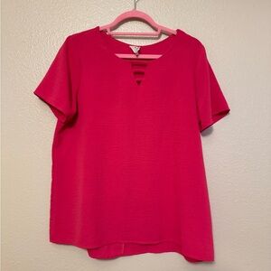 Chic Fuchsia Short Sleeve Top